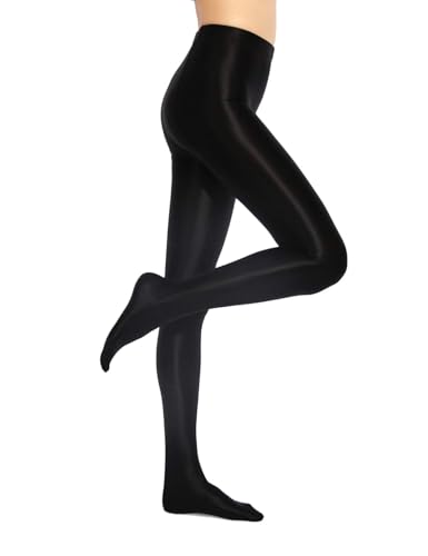 Womens Shiny Wet-Look Pantyhose Satin Glossy Tights Opaque Spandex Pants