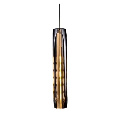 Suspension en cristal de verre noir et or - Luminaire LED rond style nordique