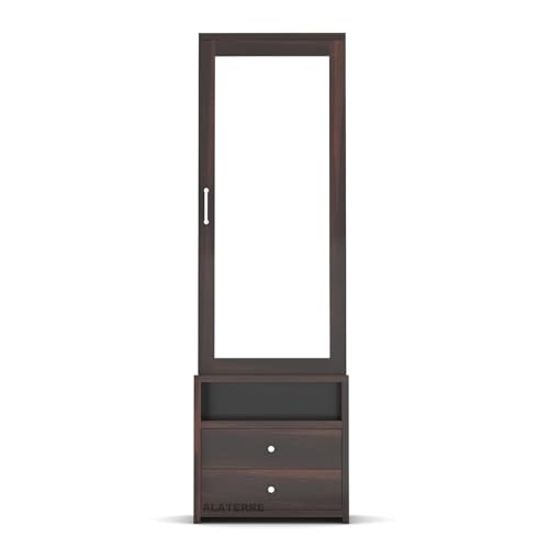 Image of ALATERRE Sheesham Wood Dressing Table with 2 Drawer Storage for Living Room Bedroom Wooden Vanities (Walnut Finish)
