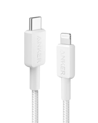 Anker USB-C to Lightning Cable, 0.9 Meters, FOR Apple Devices, 322 USB-C to Lightning Cable, White (0.9M, White)