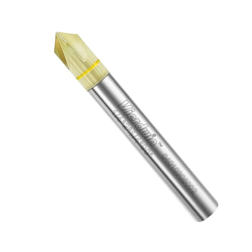 Image of Chamfer Router Bits 90 V Groove 3-Flute CNC Router Bit, 1 /4 Inch Shank Carbide Bit for Engraving & Chamfering, Ideal for Aluminum Copper Plastic Wood (1PC)