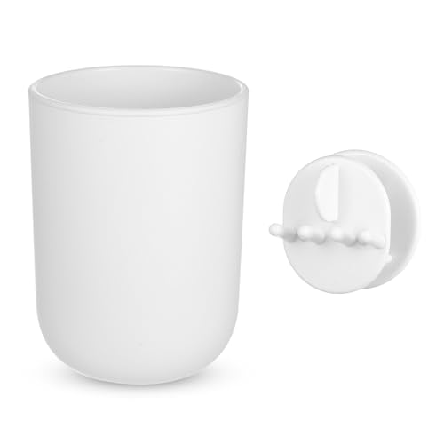Portaspazzolino in plastica per bagno, bicchiere per spazzolino da denti con gancio, tazze in plastica riutilizzabili per bagno, tazza per collutorio per dentifricio, risciacquo, tazza per viaggi in