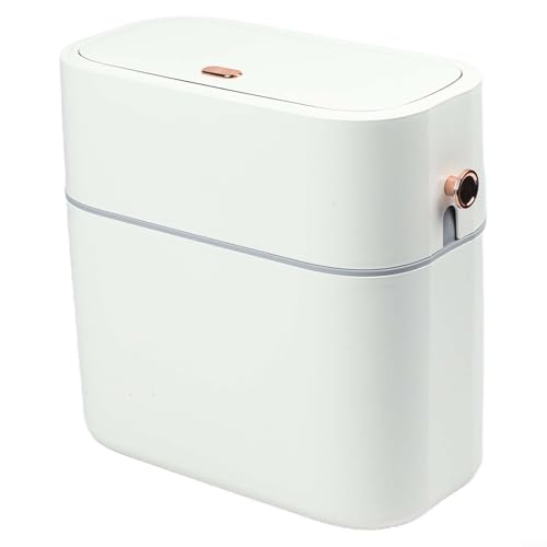 Poubelle sans contact 10 l au design épuré blanc pour salon