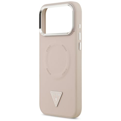 Coque iPhone 17 Pro Max Guess compatible MagSafe rose avec logo triangle - 6