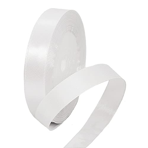 HONGCI 22m Nastro Bianco 15mm,Nastro Raso Nastrino Bordeaux Nastri Regalo Nastro Satin,Fiocco Nastro per Pacchi Regalo,Artigianato,Bomboniere,Bouquet,Natale,Feste di Compleanno Matrimoni Decorazioni