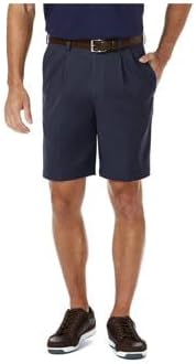 Haggar Mens Cool 18 Pro Straight Fit Pleated Front 4-Way Stretch Expandable Waist Golf Performance Short - Image 2