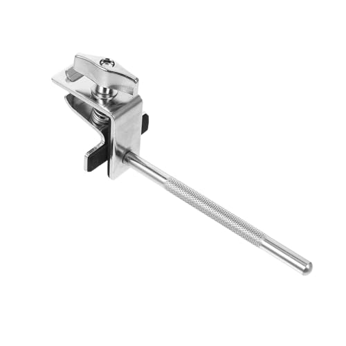 Soporte abrazadera para cowbell de batería SUPVOX, montaje metálico plateado para cowbell, compatible con aro de batería, abrazadera robusta para kit de batería jazz miniatura 1
