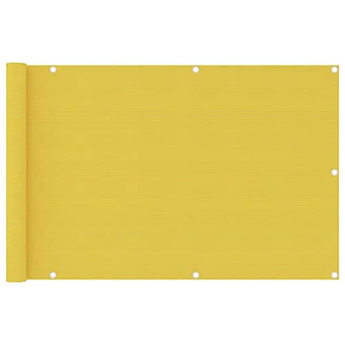 YITHOPI Balkonumspannungen Balkon Sichtschutz Rechteck丨Balkon-Sichtschutz丨 Balkonbespannung丨 Balkonverkleidung丨für Balkon Garten im Freien丨Gelb 90x400 cm HDPE