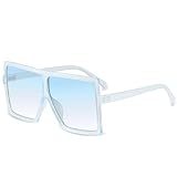 GRFISIA Square Oversized Sunglasses for Women Men Flat Top Fashion Shades