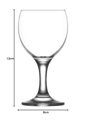 Lav Misket White Wine Glasses - 170ml - Pack of 6 Small Dishwasher Safe Glass Wedding Christmas Birthday Party Drinking Glassware Goblet Gift Set - Image 4