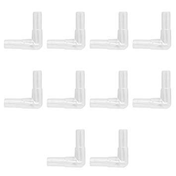 SimpleLife 10 pieces 2 Way Clear Connector Elbow Tube Air Valves Fitting Aquarium Fish Tank, Transparent