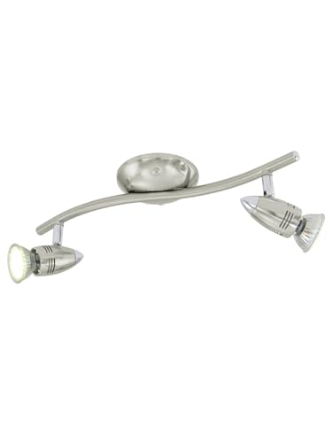 Plafonnier spot moderne nickel 2 lumières GL0847 chambre à coucher