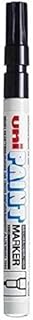 Uni Coloured Fine (0.8-1.2mm) PX-21 Black Oil Paint Marker Pen Metal Glass Wood Plastic Stone Outdoor Bullet Nib Tip (Pack Of 1)