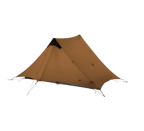 Tienda de campaña ultraligera para 2 personas al aire libre para 3 estaciones, tienda profesional de silicona 15D sin rodillo, 4 estaciones (caqui)