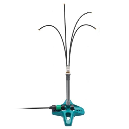 Eioflia Rociadores de pie de 19 a 27 pulgadas de altura para patio exterior, ángulo de pulverización ajustable con línea de nebulización de 26 pies, aspersores para patio, jardín, piscina, playa