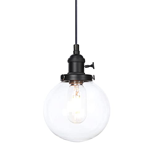 Suspension îlot de cuisine et chambre avec lampe réglable en verre transparent