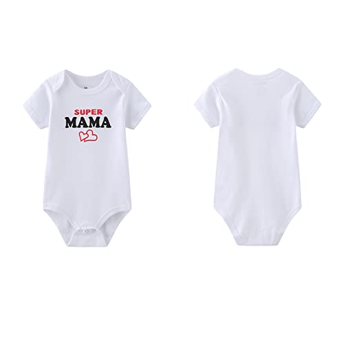 Unisex-Baby 2-pack Solid One-Piece Newborn Twins I Love Papa I Love Mama Bodysuits 0-24Months Boys and Girls2