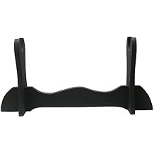 BladesUSA WS-1SC Sword Stand Single Horizontal Wood Display Stand,black