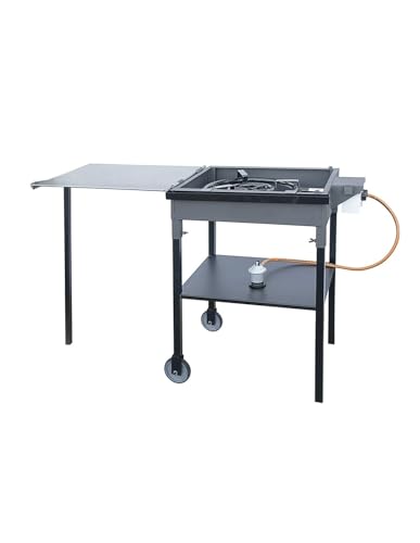 FERRETERIA LEPANTO Paellero Gas, Paellero plancha gas, plancha de asado, Barbacoa de Gas, Kit Paellero (77x53x90CM)