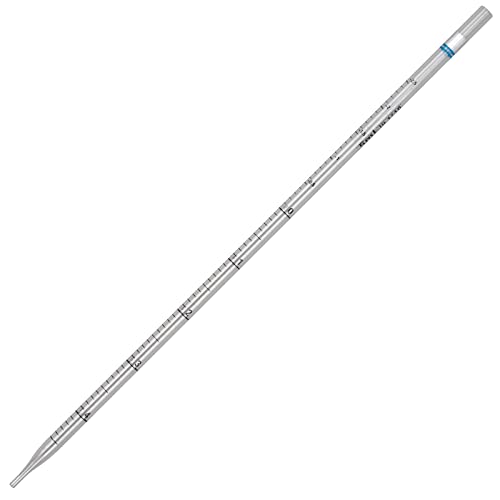 Globe Scientific 1740 Polystyrene UniPlast Serological Pipette, 5mL Capacity, Standard Tip, 296mm Length, Sterile, Blue Striped, Individually Wrapped (Case of 250)