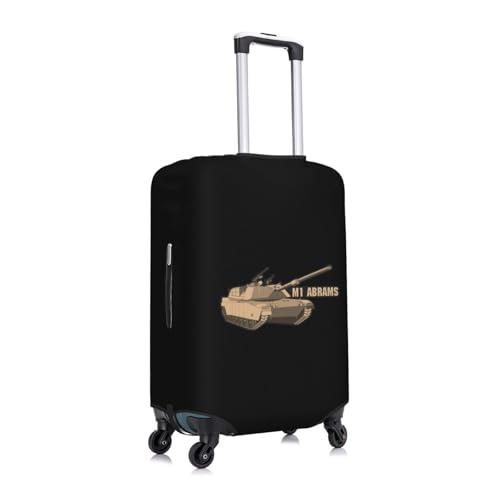 Army M1 Abrams Tank Travel Luggage Cover Suitcase Protector Fits 26-28 Inch Case(Black,L)3