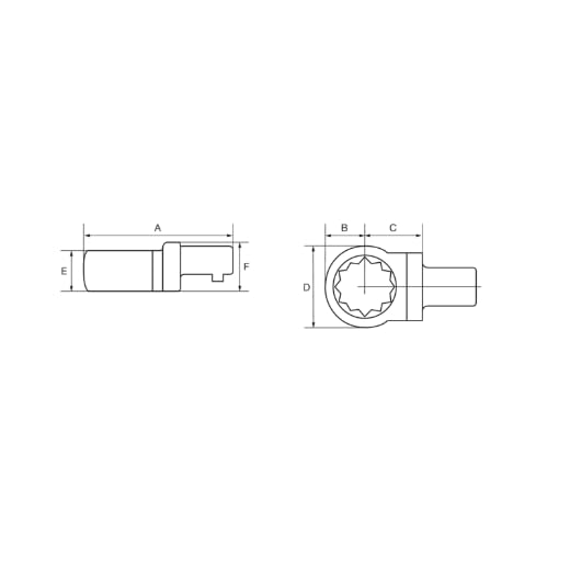 Cabez interc 9X12 mm dimension 21 pour serrage de précision - 3