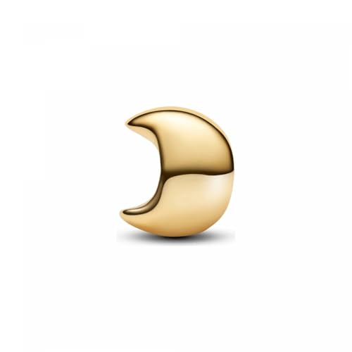 Abalorio de luna PANDORA Moments con brillo de oro 14k de diseño mini 2