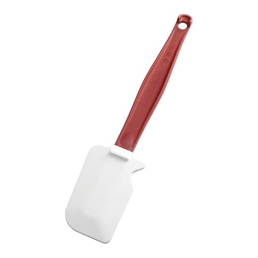 Rubbermaid Commercial Products High Heat Resistant Silicone Heavy Duty Spatula/Food Scraper, 9.5-Inch, 500 Degrees F, Red Handle, for Baking/Cooking/Mixing, Commercial Dishwasher Safe