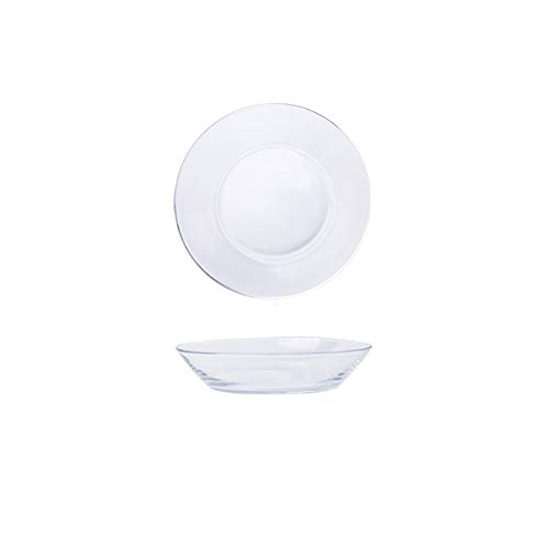 12LYN Engrosado Placa de Vidrio Resistente al Calor Hogar Moderado Plato Redondo Horneado Sopa de Pescado Plato Horno de microondas Plato Vajilla (Color : D)