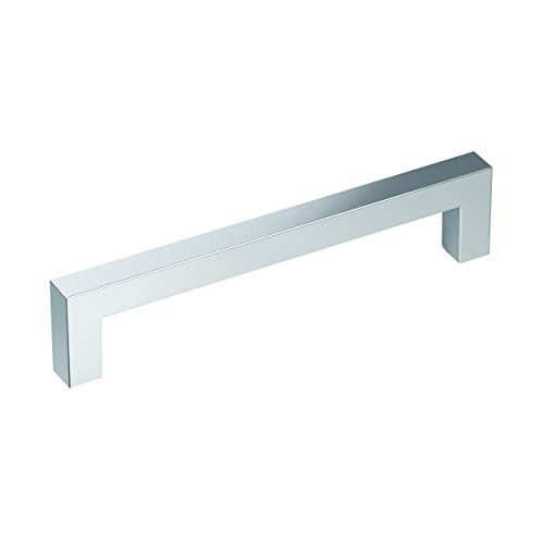 Image of Amerock | Cabinet Pull | Polished Chrome | 5-1 /16 inch (128 mm) Center-to-Center | Monument | 1 Pack | Drawer Pull | Drawer Handle | Cabinet Hardware