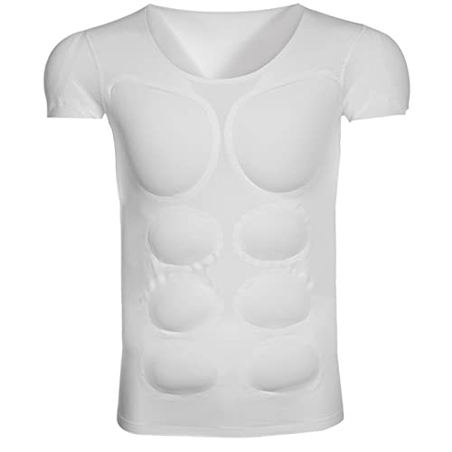 Adult Fake Chest Shaper Shirt Padded Muscle Shoulders Suit Men Invisible Enhancer Simulation Undershirt