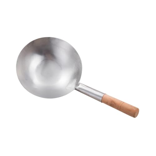 LIGIGWASH Cuchara para Servir Inoxidable con Mango de Madera Multiusos para Líquidos y Ensaladas Utensilio Resistente y Fácil de Limpiar