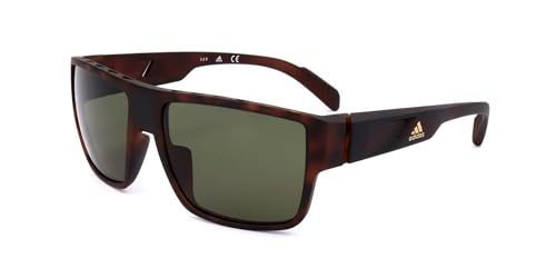 adidas SP0006 52N サングラス メンズ ダークハバナ/グリーンレンズ 長方形 57mm, ダークハバナ, Lens-57 Bridge-16 B-43.4 ED-65.8 Temple-135