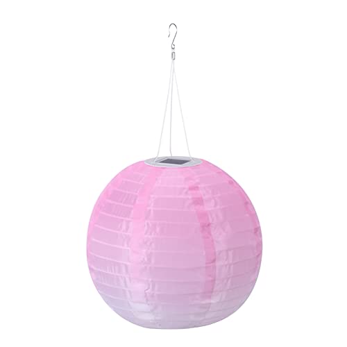 Lámpara solar LED de 30 cm estilo farol chino, impermeable, for exteriores, con pantalla redonda de papel, estilo oriental chino.(25cm A)