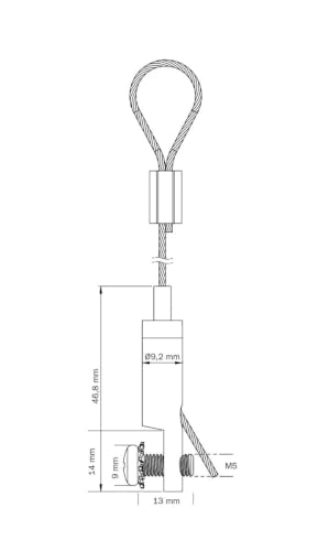 Image of STAS Suspension Set with Panel Hanger (10 mm) and Fixed Loop Mount (for Panels up to 10 mm) (Pack of 2)