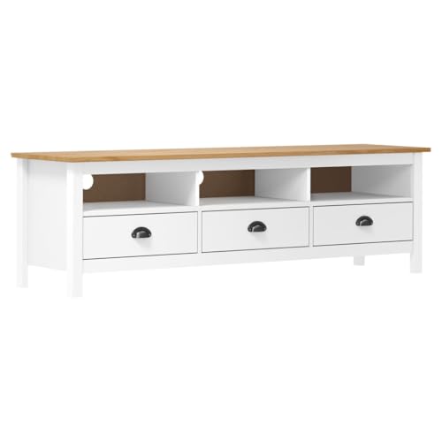 vidaXL Meuble TV Armoire Basse Meuble Divertissement avec 3 Etagères et 3 Tiroirs Salon Maison...