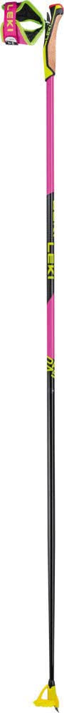LEKI Prc 750 Pink Bâton de ski de fond robuste et léger en carbone Taille 135 cm Couleur rose fluo Jaune fluo Noir