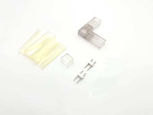 LEDZEIT - Profi Serie - Connettore L, PVC trasparente. Solo per il LED Neon Flex specificato in questa pagina, NON compatibile con tubo luminoso a LED e striscia LED