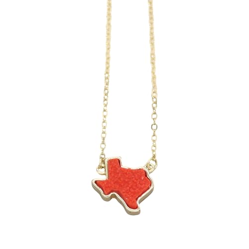 Collier en argent sterling 925 avec pendentif Texas bleu géométrique