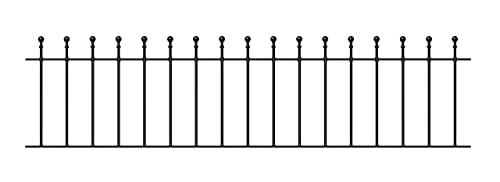 Manor Ball Top Garden Fencing Panel 1830mm (6ft) GAP x 455mm High Galvanised wrought iron metal fence railing MAZP03