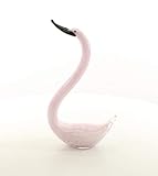 Anchura: aprox. 8,2 cm. Ellas-Wohnwelt - Figura Decorativa de Cristal (Hecha a Mano), diseño de Cisne, Color Blanco y Rosa