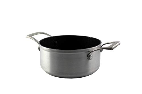 Cacerola De Aluminio Fundido De 20 Cm Con Interior Antiadherente A La Piedra Y Fondo Apto Para Todo Tipo De Cocinas - Full Induction - Mango De Acero Inoxidable
