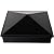 3" x 3" Pyramid Post Cap, Cast Aluminum, Designed for Metal Posts - Pressure Fit Installation - Glossy Black (DHPPC30F)