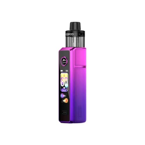 VOOPOO DRAG X3 – Kit 80 W con pantalla táctil 1,66″, sensor de desbloqueo capacitivo, compatible PnP X, batería externa (18650/21700) no incluida, sin líquido y sin nicotina (Aurora Purple)