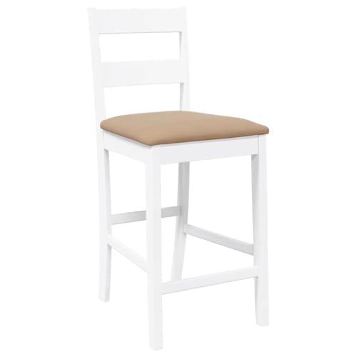 Tabourets de bar avec coussins blanc chaises de jardin hevea