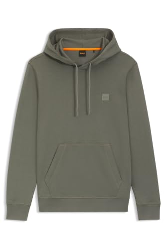 BOSS Mens Wetalk Regular-fit hoodie in cotton terry with logo patch