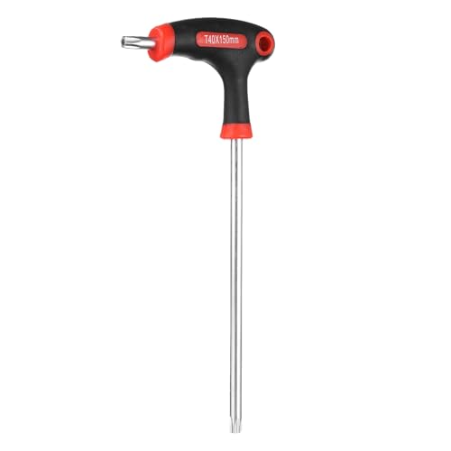 sourcing map T-Handle Torx Key Wrench T40 CR-V Dual End T-Key Wrench Torx Screwdriver Hex Keys Tool for Automotive Household Maintenance, Red Black