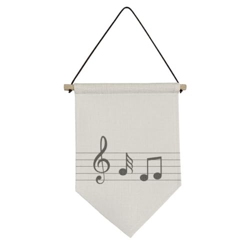Toile drapeau suspendu musique bleu art déco bannière mode 5-line staff
