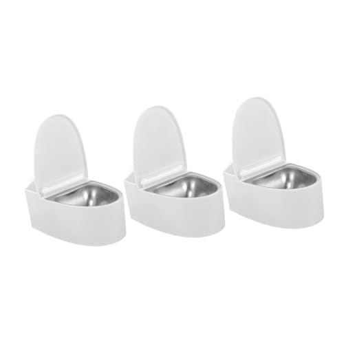 BAZEITFLOW 3pezzi Posacenere Da Parete Per Wc Contenitore Portaoggetti Forma Di Wc Con Coperchio Per Camera Da Letto Ufficio e Bagno