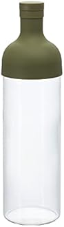 Hario FIB-75-OG 750 ml 1-Piece Glass Filter-In Tea or Water Bottle, Olive Green